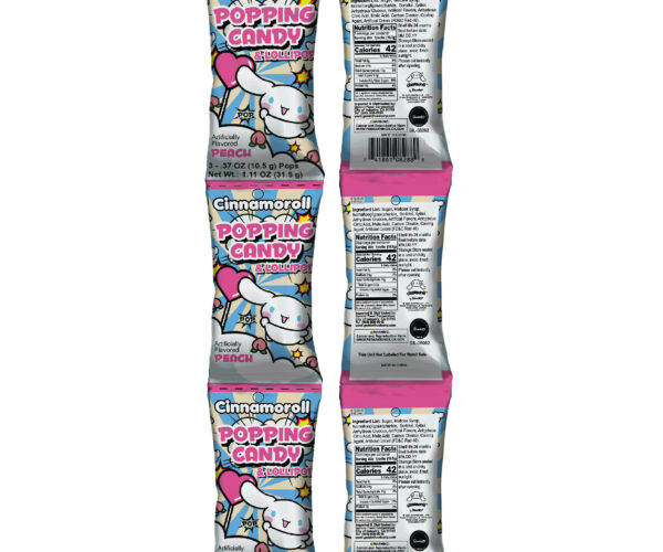 Cinnamoroll Popping Candy & Lollipop Peach Flavor