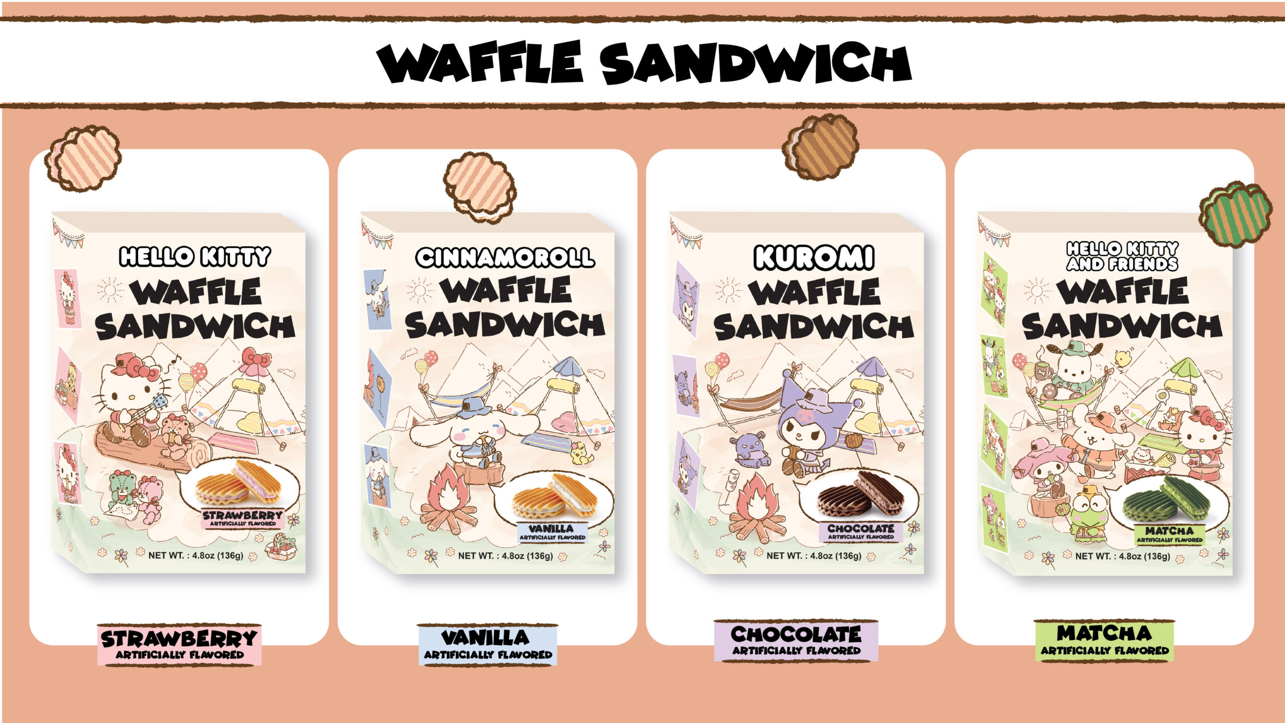 Hello Kitty and Friends Waffle Sandwich